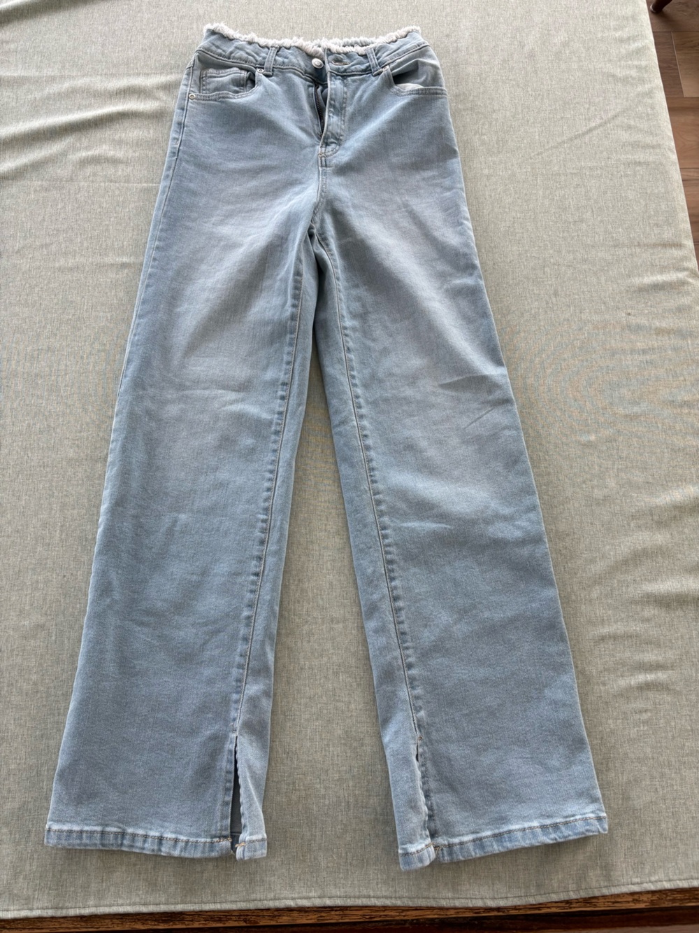 Classic straight leg kids light wash jeans